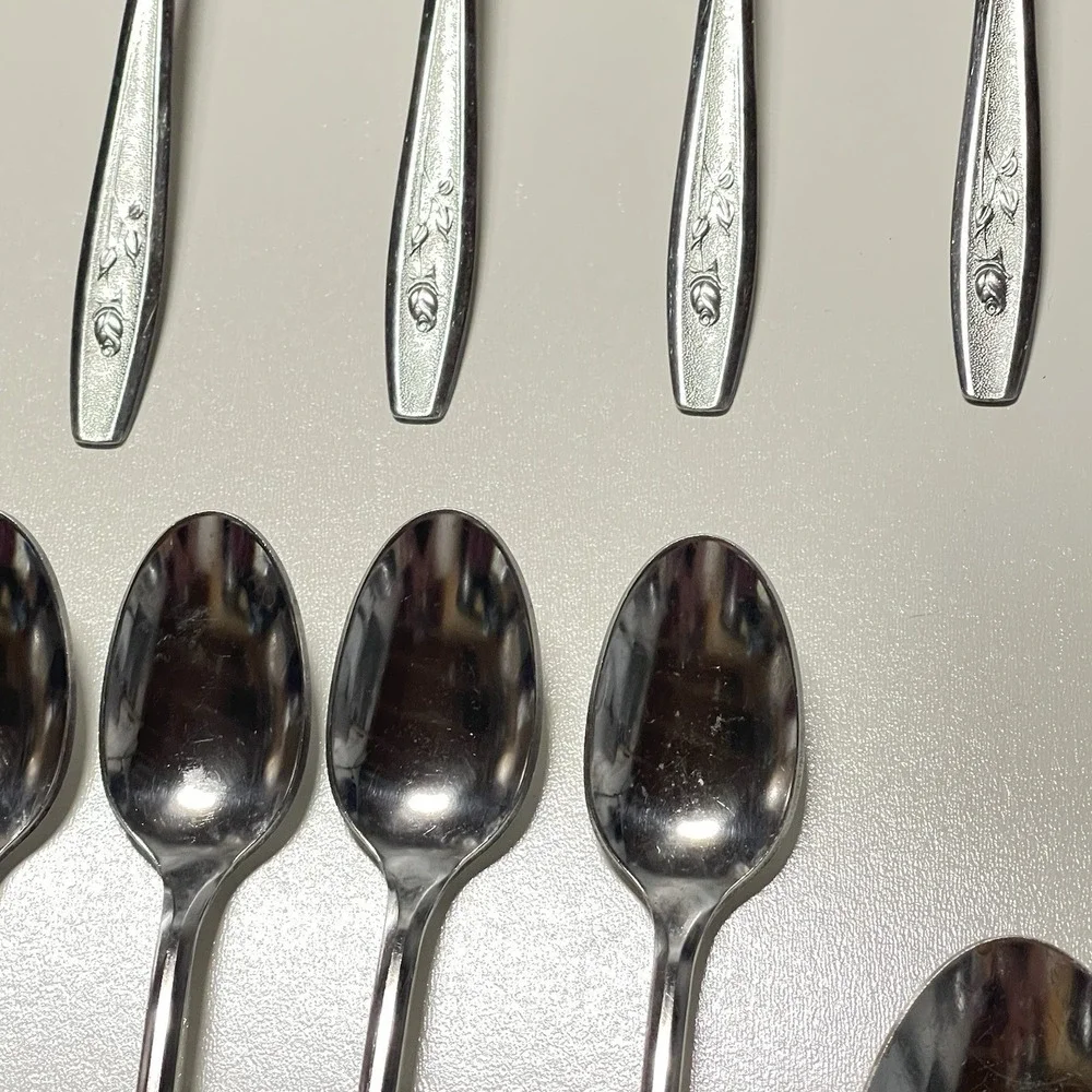 Simeon L & George H‎ Rogers Flatware Set Rose Floral Stainless Silver 26pc Good